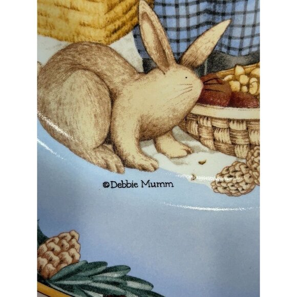 Set of 4 Vintage Sakura Debbie Mumm Woodland Santa 8” Salad Dessert Plates - Picture 3 of 7